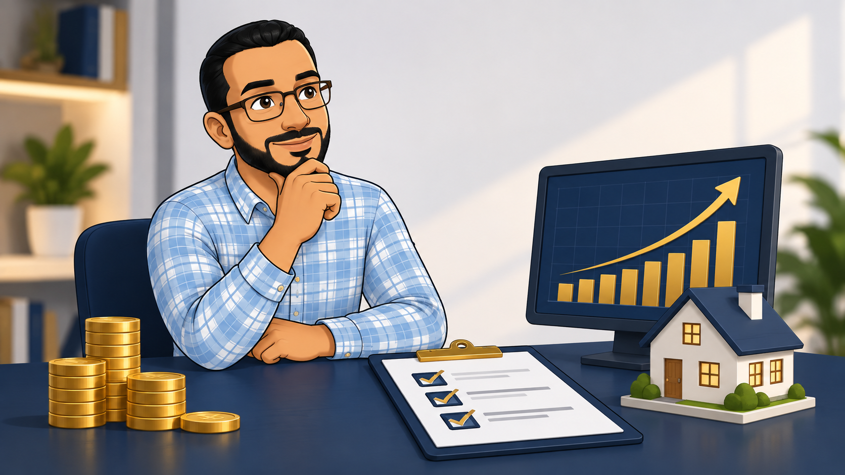 شريف يفكر قبل اتخاذ قرار استثماري