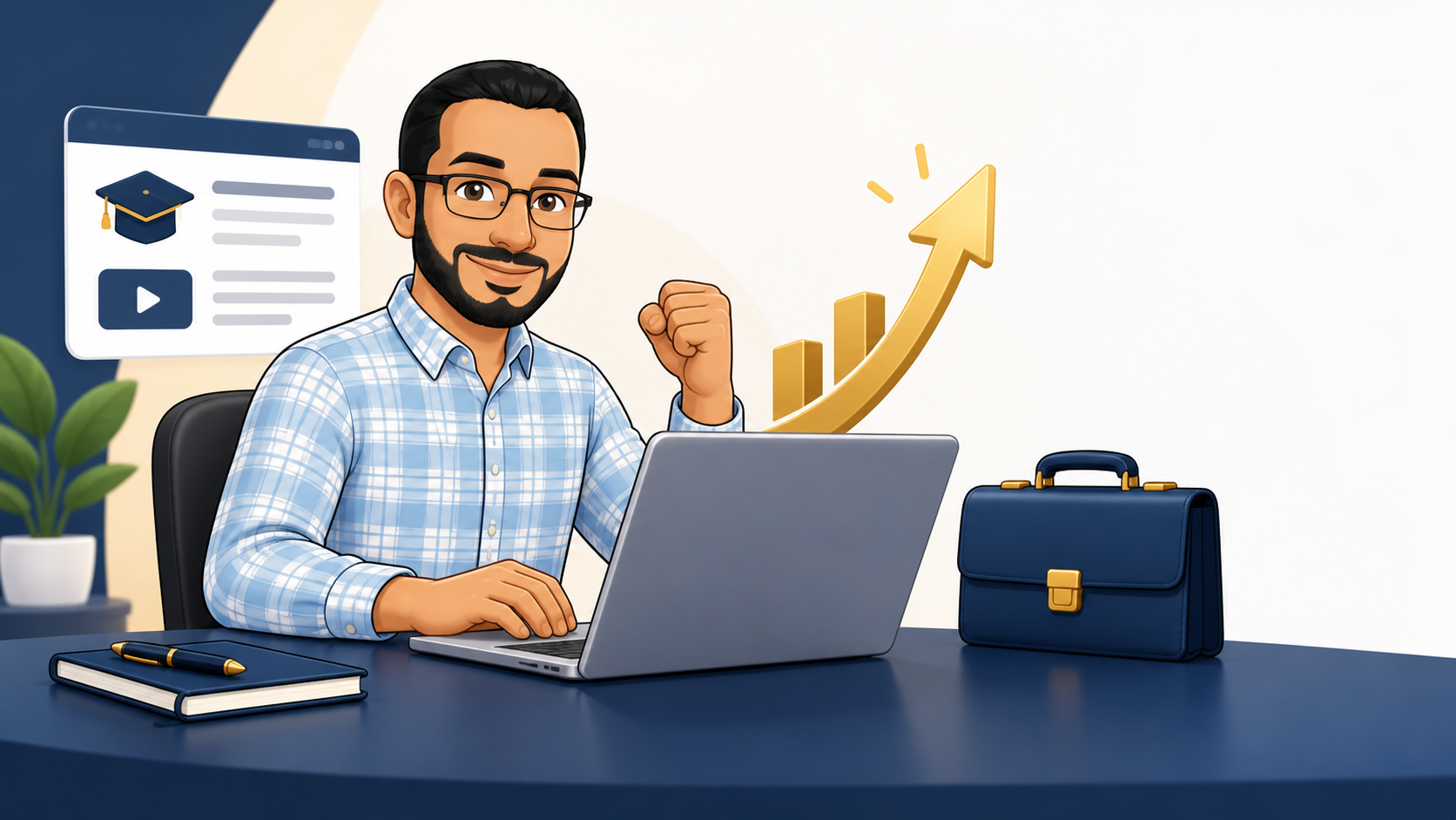 شريف يبني مهارة قابلة للبيع عبر اللابتوب
